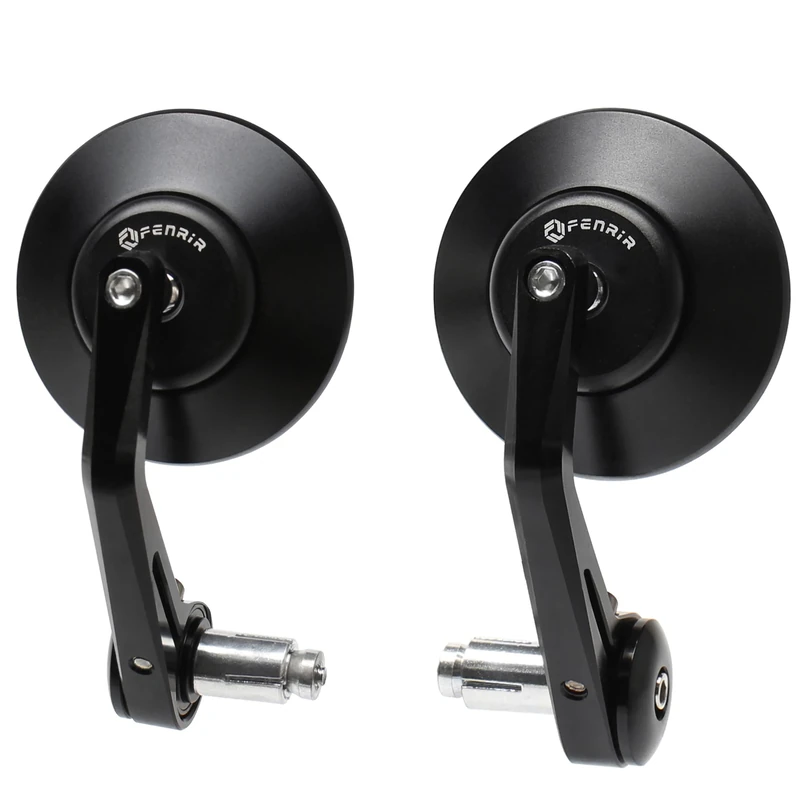 FENRIR (No EMARK Version) CNC Forged Aluminum Alloy Motorcycle Round Motorcycle Bar End Mirrors Handlebar Mirror Anti-glare Vibration-reducing design Curved lenses For Sport Street Cruiser Scooter