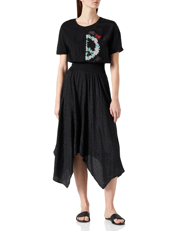 Desigual Women's Vest_Noosa Dress, Black (Negro 2000), 20 (Size: 46)