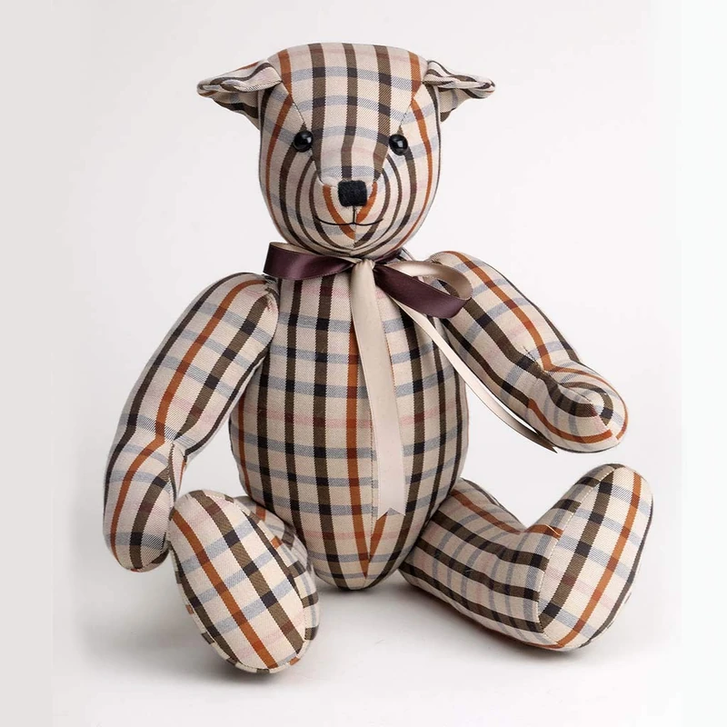 Becket the Fabric Bear, Canterbury Bears , Multi-Checked - Image 1