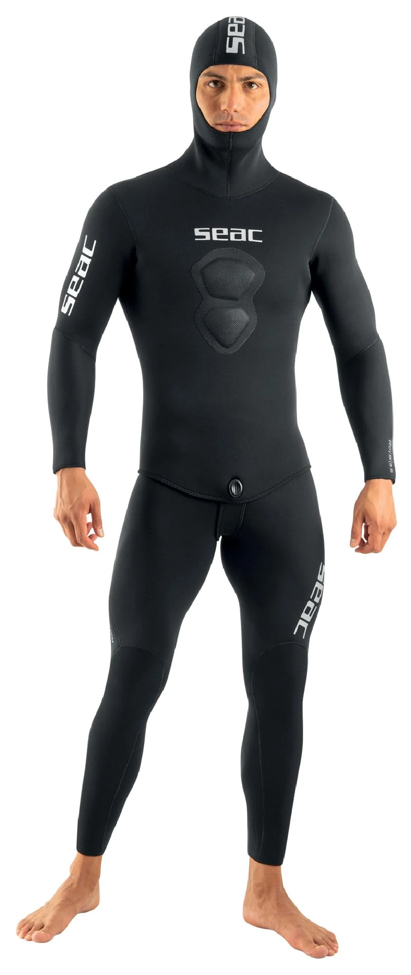 SEAC Royal, 7 mm neoprene wetsuit for freediving, long-john and hooded jacket