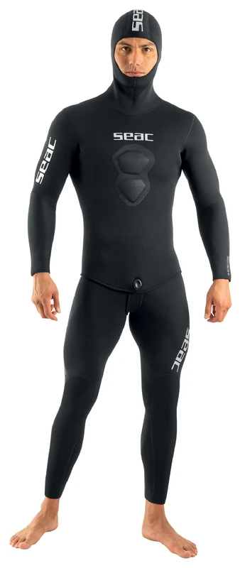 SEAC Royal, 7 mm neoprene wetsuit for freediving, long-john and hooded jacket