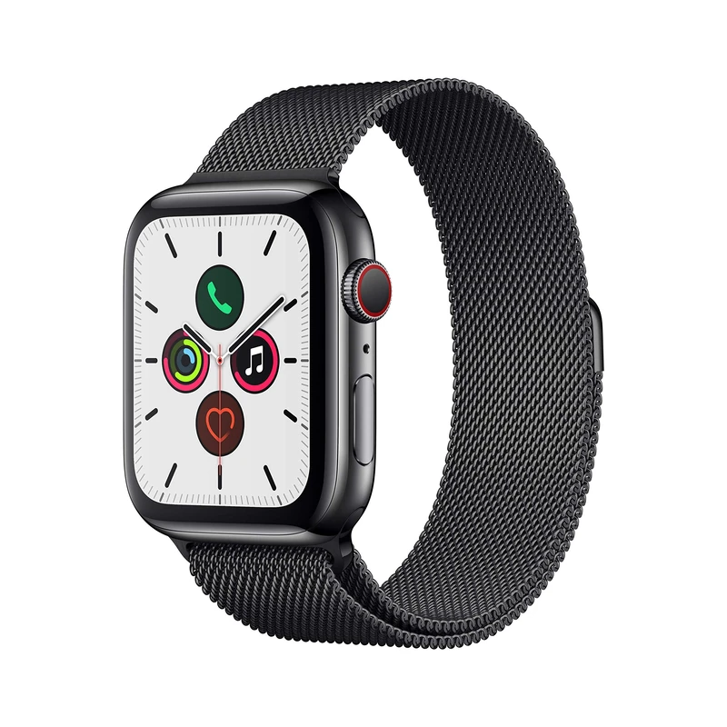 Apple Watch Series 5 (GPS + Cellular, 44mm) - Space Black Stainless Steel Case with Black Milanese Loop