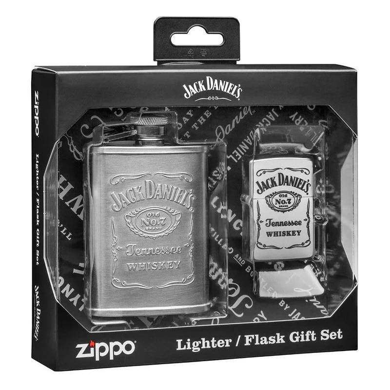 Zippo Gift Set - Jack Daniels Ltr + Flask Combo