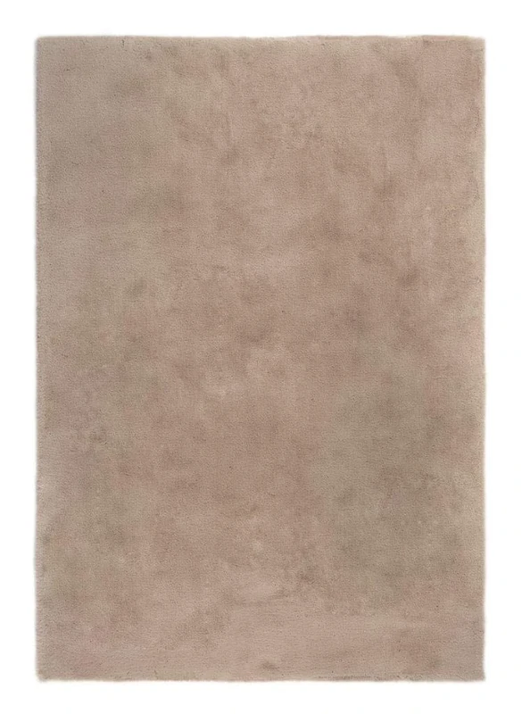 andiamo 702337 High Pile Rug Soft Skin Imitation Lambskin Plain Colour Taupe Size: 120 x 170 cm