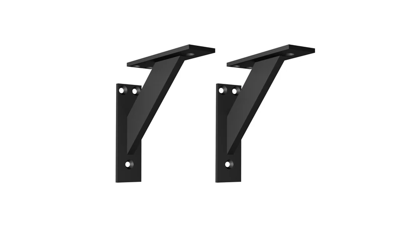Alusfera Shelf Bracket, Decorative Shelf Bracket, Shelf Bracket, 120 mm, Wall Shelf Bracket, Durable Wall Bracket, Pack of 2, Black Wall Mount Shelf - Image 1