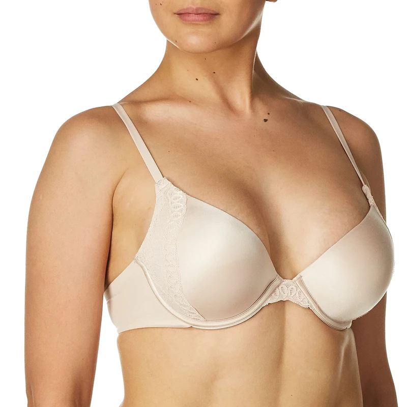Maidenform Women's Natural Boost Demi T-Shirt Underwire Bra, Sandshell, 38D
