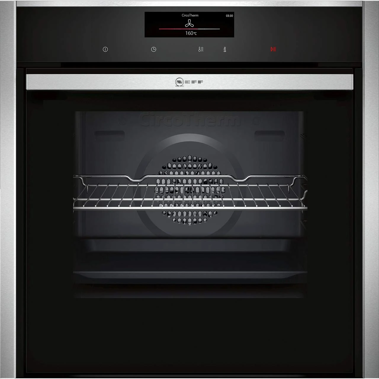 NEFF N90 Slide&Hide B58CT68H0B Wifi Connected Built In Electric Single Oven - Stainless Steel
