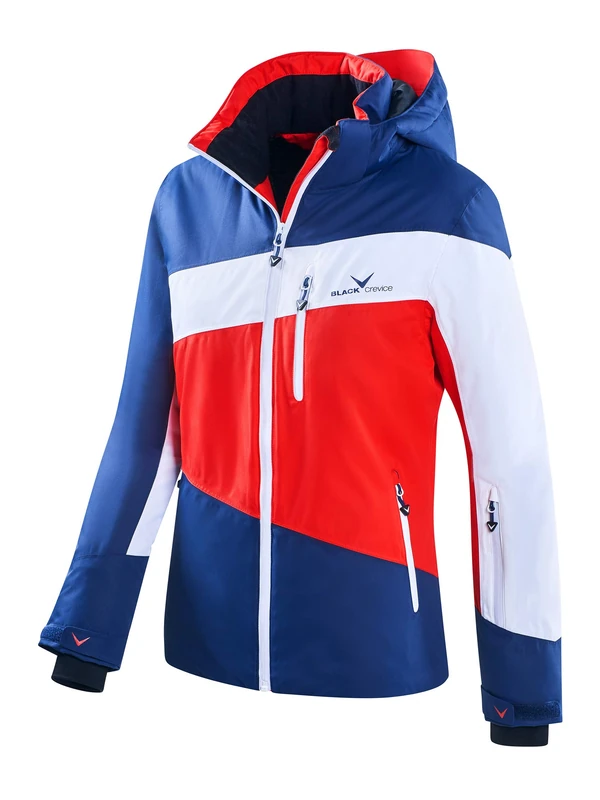 Black Crevice Women's ski Jacket, Red/White/Navy, 40