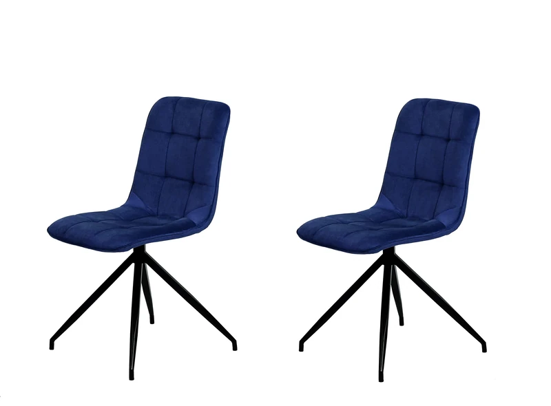 La Silla Española Spanish Wooden Chair, Fabric, Indigo Blue, Measurements: 46 cm (Width) x 57 cm (Depth) x 88 cm (Height) - Image 1