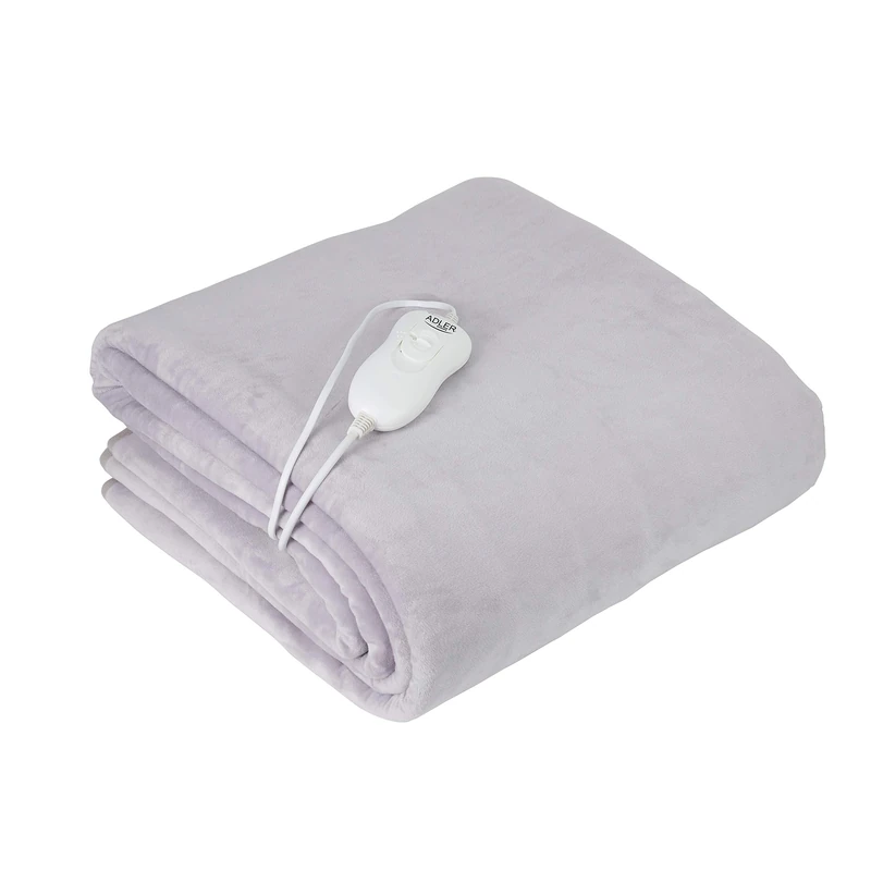 ADler AD-7425 Electric Bed Warmer, 60 W, 3 Temperature Levels, Washable, 150 x 80 cm, Overheating Protection, Fleece Lining, Pearl, 150 x 80 cm