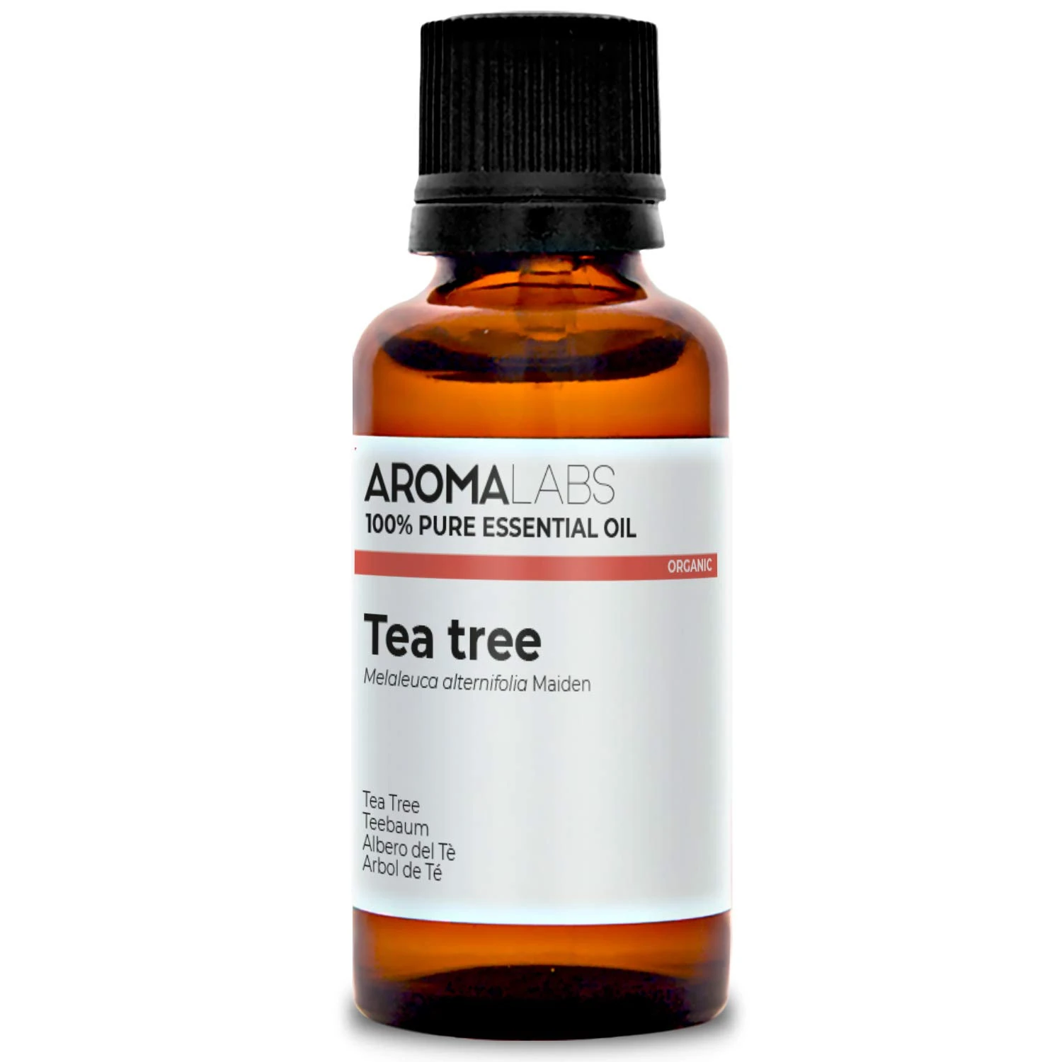 Aroma Labs - Tea Tree Essential Oil - Ecocert Organic Certification - 100% Pure, Natural, Uncut - Guaranteed Chemotype and Biochemical Composition - Eco-Friendly Packaging Made in France - 30ml