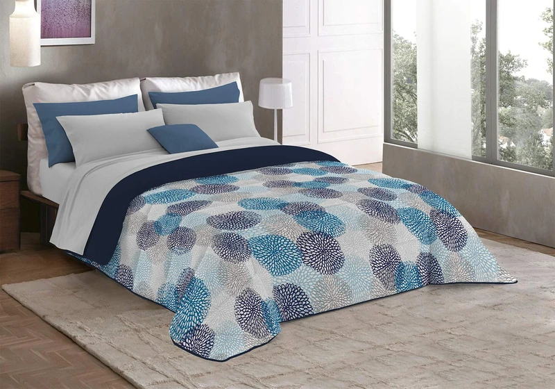 Italian Bed Linen MB HOME ITALY “Fantasy” Winter quilt, Soffioni Blu, 260x260 cm