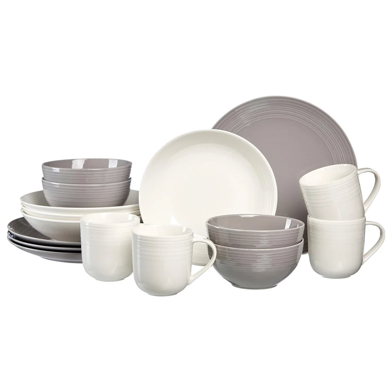 Ritzenhoff & Breker Levi Dinner Service 16 Pieces Grey/White 45 x 26 x 34 cm
