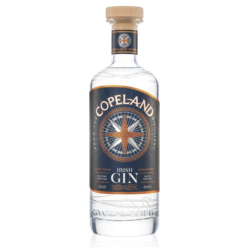 Copeland Traditional Irish Gin 700ml – Small Batch, 45% ABV – Premium Craft Gin Distilled with Wild Botanicals