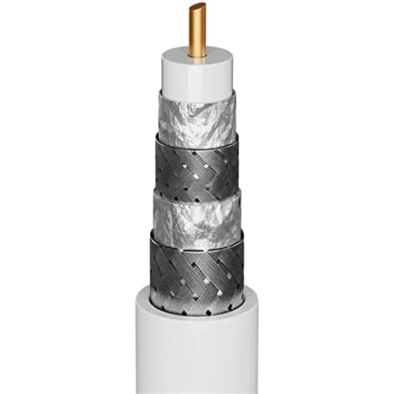 Goobay 74022 120 dB Coaxial Antenna Cable 4x Shielded CCS 500 m White for Highest Requirements for Digital Satellite and BK Cable Systems