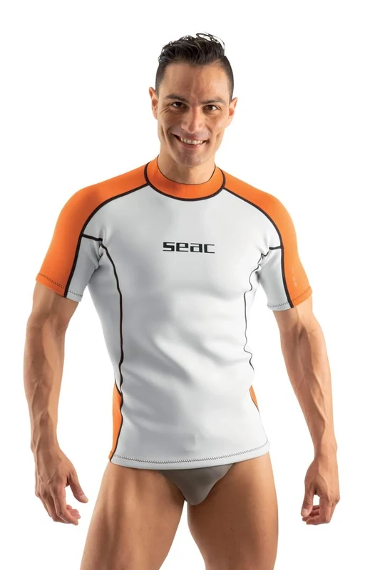 SEAC Fit Short, 2 mm neoprene short sleeved shirt ideal as a scuba diving undervest or rash guard for swimming and surf