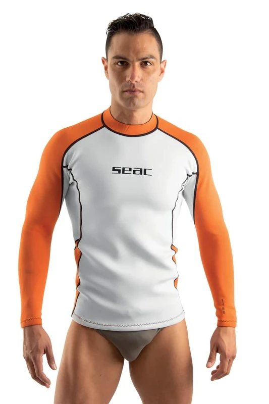 SEAC Fit Long, 2 mm neoprene long sleeved shirt ideal as a scuba diving undervest or rash guard for swimming and surf
