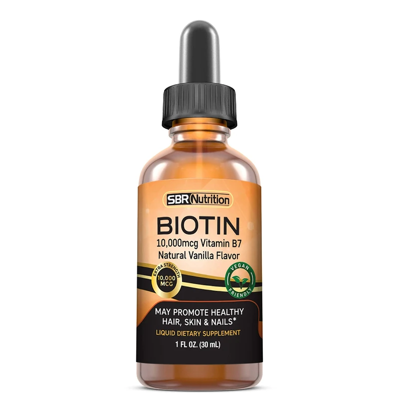 MAX Absorption Biotin Liquid Drops, 10000mcg of Biotin Per Serving, 60 Serving, No Artificial Preservatives, Vegan Friendly, Supports Hair Growth, Strong Nails and Glowing Skin, Made in USA