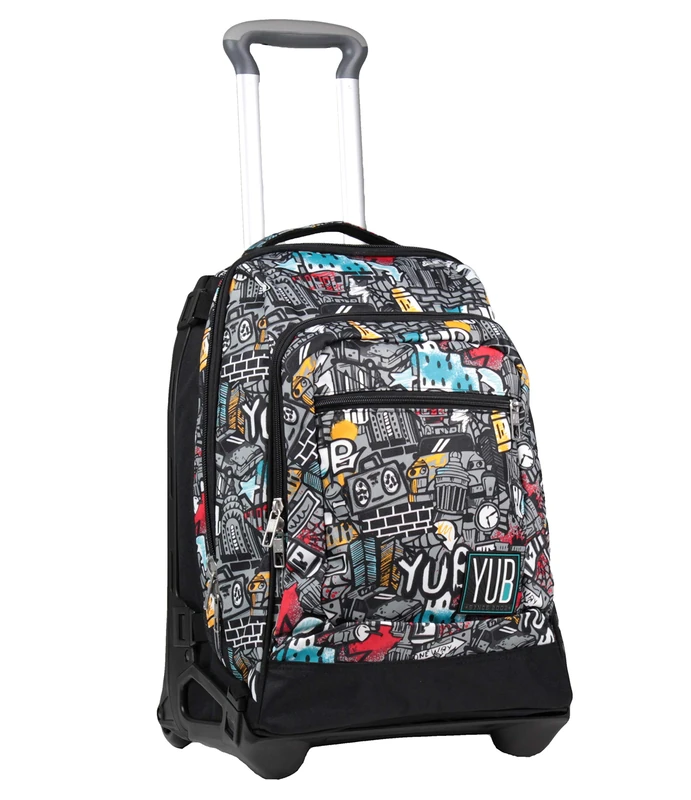 Yub Trolley Tech, Detachable Trolley for Backpack, School and Leisure Use, Black