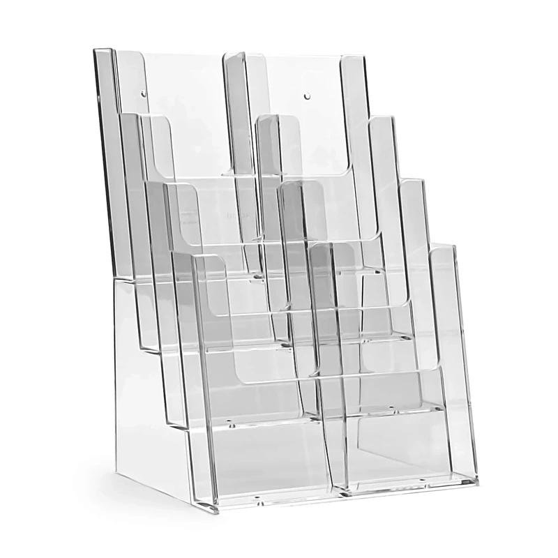taymar 4C230 Table Brochure Stands, DIN Long (DL), 4 Levels, Transparent