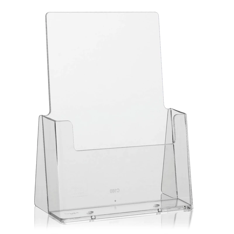 C160 Pieces taymar DIN A5 Table brochure Holder, Crystal Clear Flyer Stand, Presentation Stand, Pack of 5