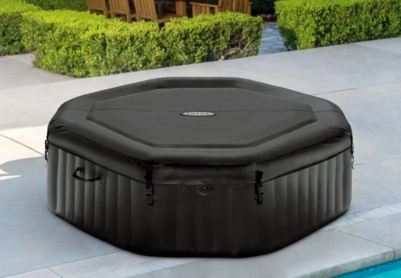 Intex 4-Person Onyx Black Octagon Combo Spa Set, Multi-Colour