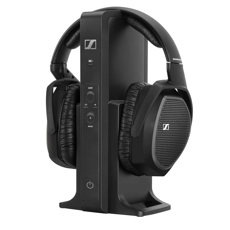 Sennheiser RS 175 RF Wireless Headphones For TV System with Bass Boost and Surround Sound Modes, Compact and Ergonomic, Over Ear Headphones for TV Listening, Gaming, Black
