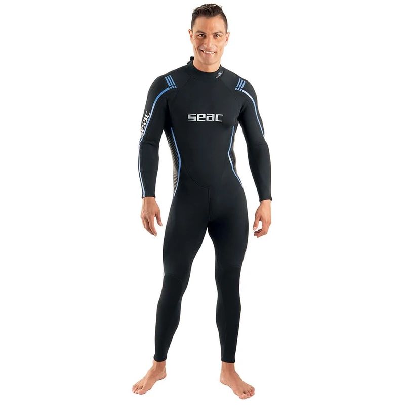 SEAC Feel Man, One-Piece Ultra-Elastic 3 mm Neoprene Wetsuit with Back Zipper for Diving, Snorkelling and Freediving