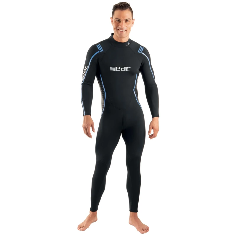 SEAC Feel Man, One-Piece Ultra-Elastic 3 mm Neoprene Wetsuit with Back Zipper for Diving, Snorkelling and Freediving