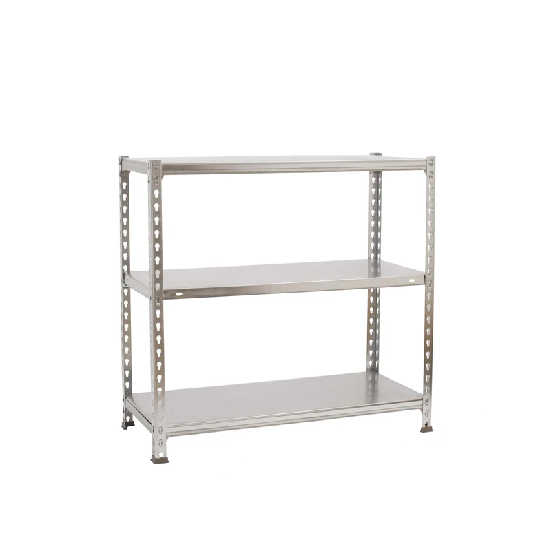 Simon Rack Garage Shelving Unit 1600x800x400 mm, 4 Tier Steel Rack with Reinforced 150 kg End Shelves, White – Ecoclick