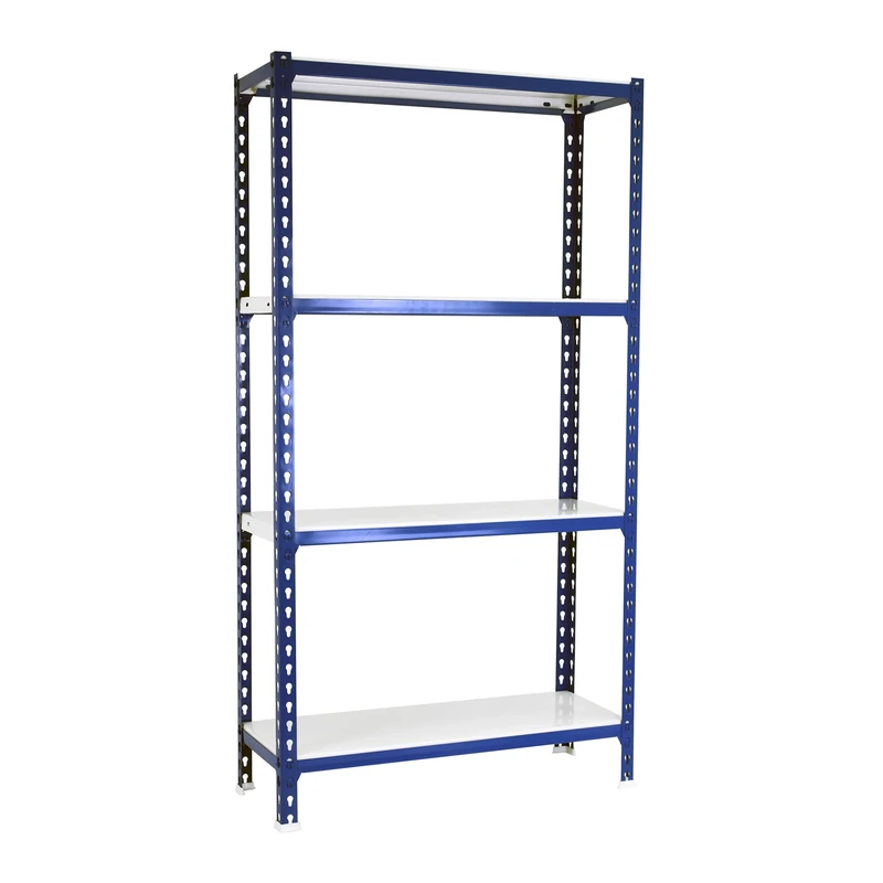Simon Rack Garage Shelving Units 1500x1000x400 mm, 4 Tier Steel Rack, 180 kg per Shelf, Blue/White - Simonclick