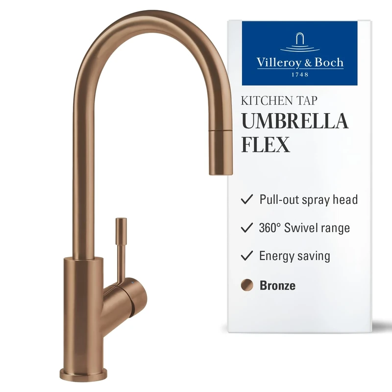 Villeroy & Boch VB-9254 00 04, Kitchen Sink tap Umbrella Flex, Copper
