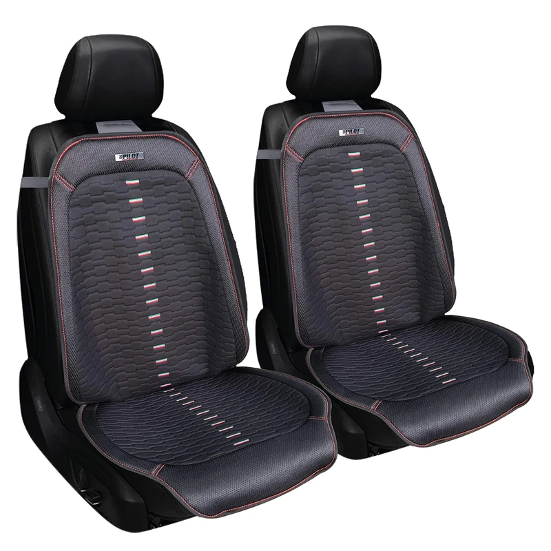 Pilot Lampa Monza Pair of Front Seat Covers in Polyester and Quilted Fabric (Black) - Image 1