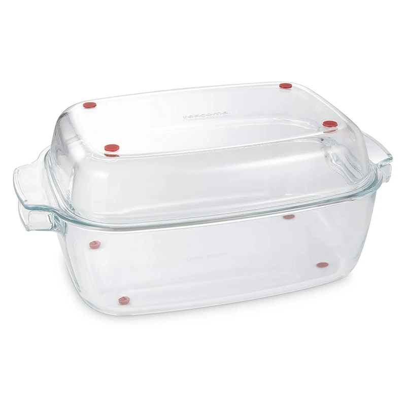Tescoma GrandChef 40 x 26 cm Rectangular Glass Roaster with Lid - Image 1