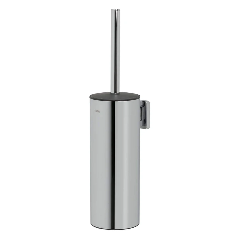 Tiger Dock Toilet Brush and Holder, Stainless Steel, Chrome, 8.9 x 38.2 x 11 cm