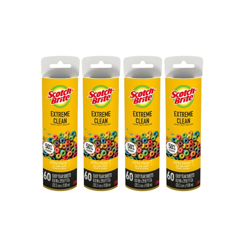 Scotch-Brite 50% Sticker Larger Surface Roller Refill, 4 Refills - Image 1