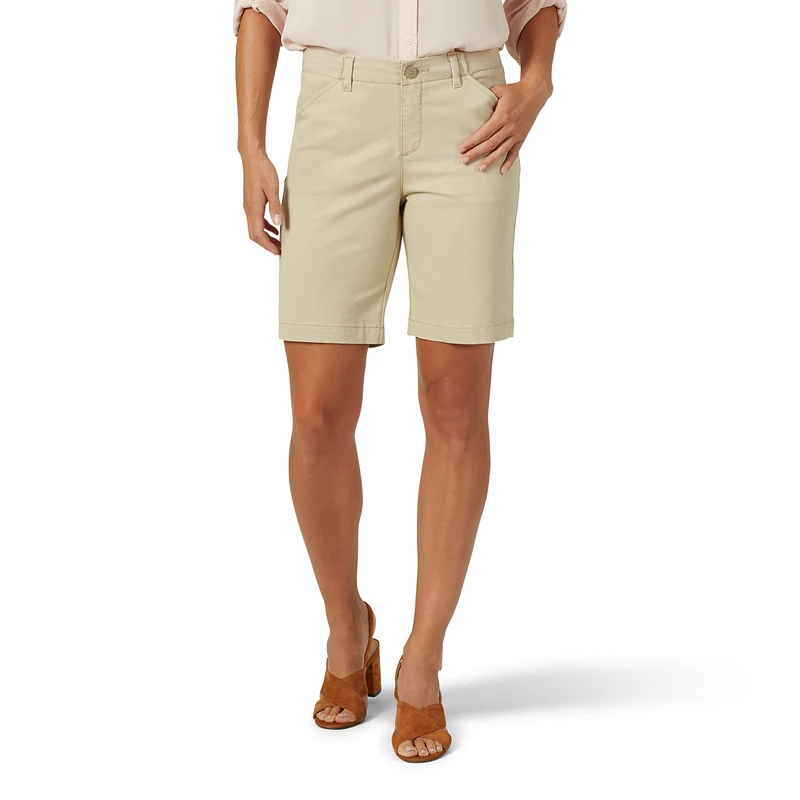 Lee Women's Regular Fit Chino Bermuda Short, Safari, 20