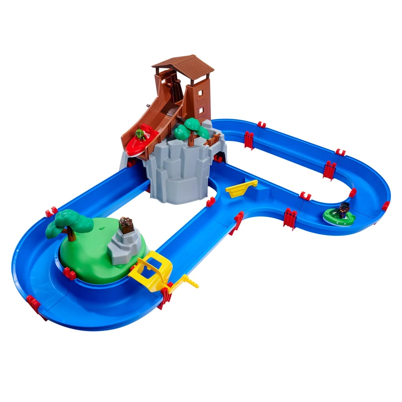 Aquaplay Mountain Lake Water Table Play Set with Multi-Level Boat Slide, Outdoor Garden Toy Suitable for Ages 3+