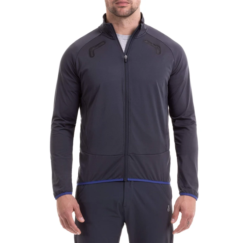 BYC FOR.BICY O101314-J198 MID TOWN TECHNICAL Sweatshirt Men's Titianium/Blue Size M - Image 1