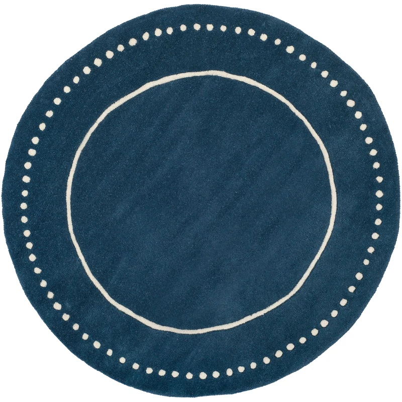 SAFAVIEH Traditional Rug for Living Room, Dining Room, Bedroom - Bella Collection, Short Pile, in Navy Blue and Ivory, 91 X 91 cm - Image 1