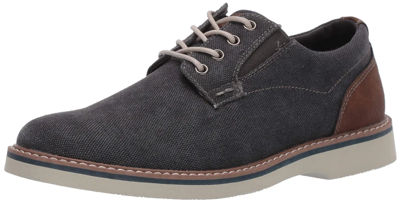 Nunn Bush Men's Barklay Canvas Plain Toe Oxford Lace Up, Gunmetal, 8.5 Wide