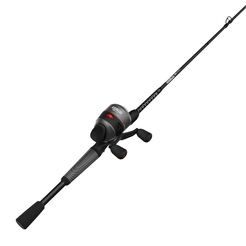 Zebco(ZR33602MA.NS3) 33 Rhino Spincast Reel and 2-Piece Fishing Rod Combo,Durable E-Glass Rod with ComfortGrip Hand,Gray/Black