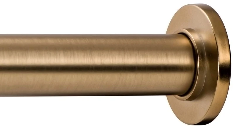 Ivilon Tension Curtain Rod - Spring Tension Rod for Windows or Shower, 36 to 54 Inch. Warm Gold