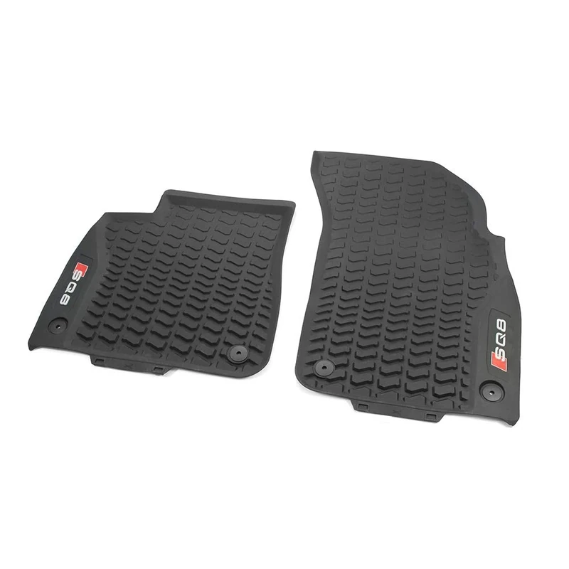 Audi 4M8061221A041 Rubber Floor Mats 2 x Rubber Mats Front All-Weather Mats Black/Red with SQ8 Lettering