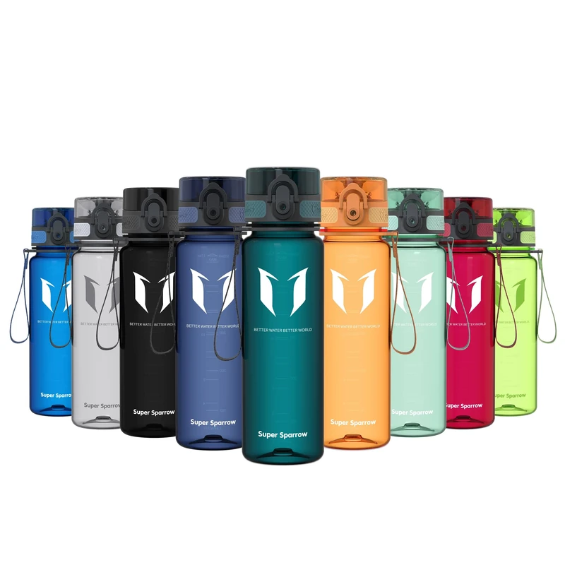 Super Sparrow Sports Water Bottle - 500ml - Non-Toxic BPA Free & Eco-Friendly Tritan Co-Polyester Plastic - For Running, Gym, Yoga, Outdoors and Camping