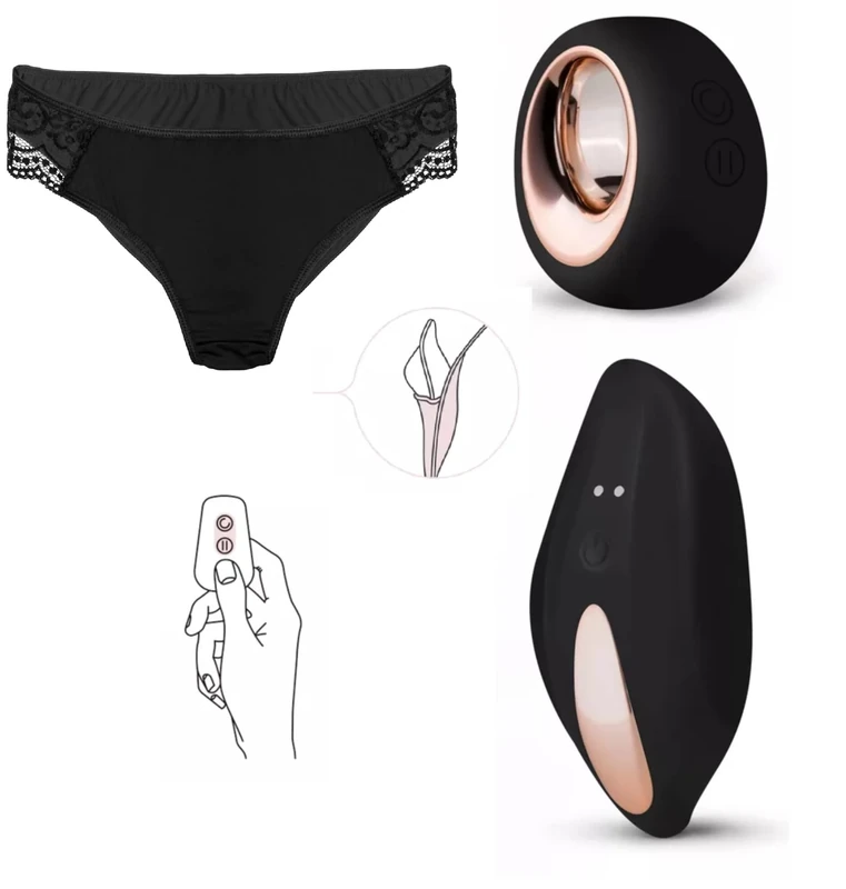 Pantyrebel Vibrating Panty - Vibrator for Women with Clitoral Stimulator - Rechargeable Vibrating Panties - Sex Toys for Women with a Remote Control and a Panty - Black