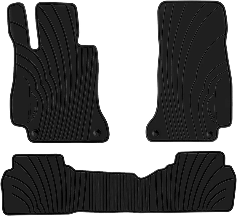 San Auto Car Floor Mats for Mercedes-Benz E-Class Sedan 2017-2023 W213 E300 E320 E400 E350 E63 E550 Custom Fit Full Black Rubber Auto Liners Set All Weather Heavy Duty Odorless