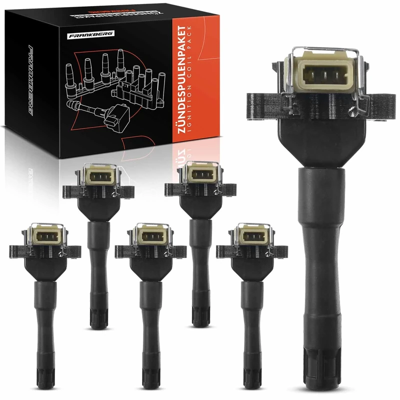 Frankberg 6x Ignition coil Ignition module Compatible with 8er 840i E31 5er E34 520i 525i 530i 540i M5 3er E36 320i 325i 318is M3 7er E32 E38 730i 740i Replace# 12131726178