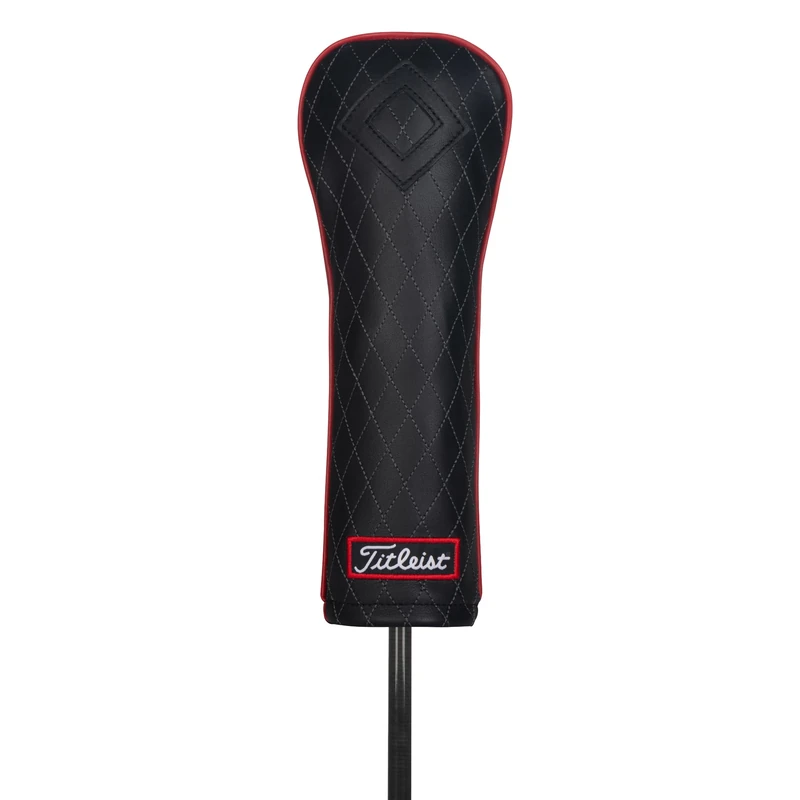 Titleist Jet Black Leather Fairway Golf Headcover - Black/Red