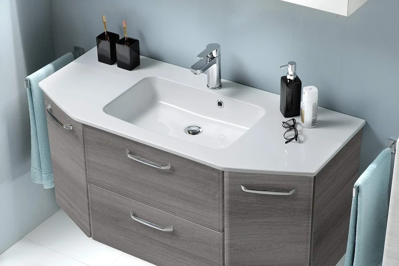 Pelipal Quickset 328 Ceramic Wash Basin White 112 cm Wide Ceramic Wash Basin